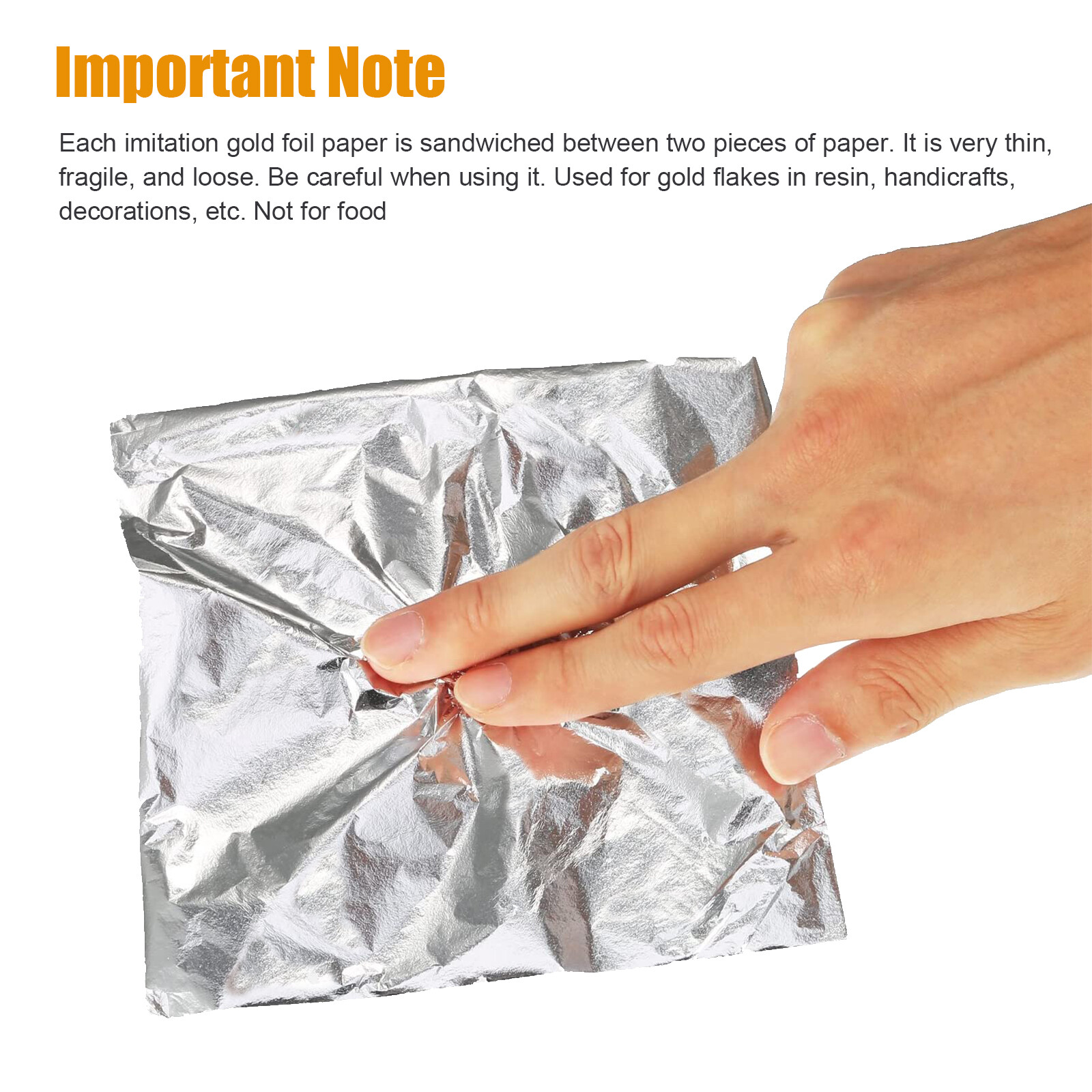 300× Imitation Gold Silver Leaf Sheets Foil Paper for Gilding Craft Art Decor US