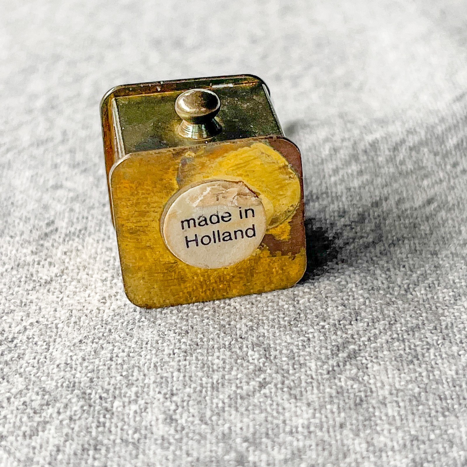 Vintage 1950s Mini Brass Coffee Grinder Dollhouse Miniature Mid Century Kitchen