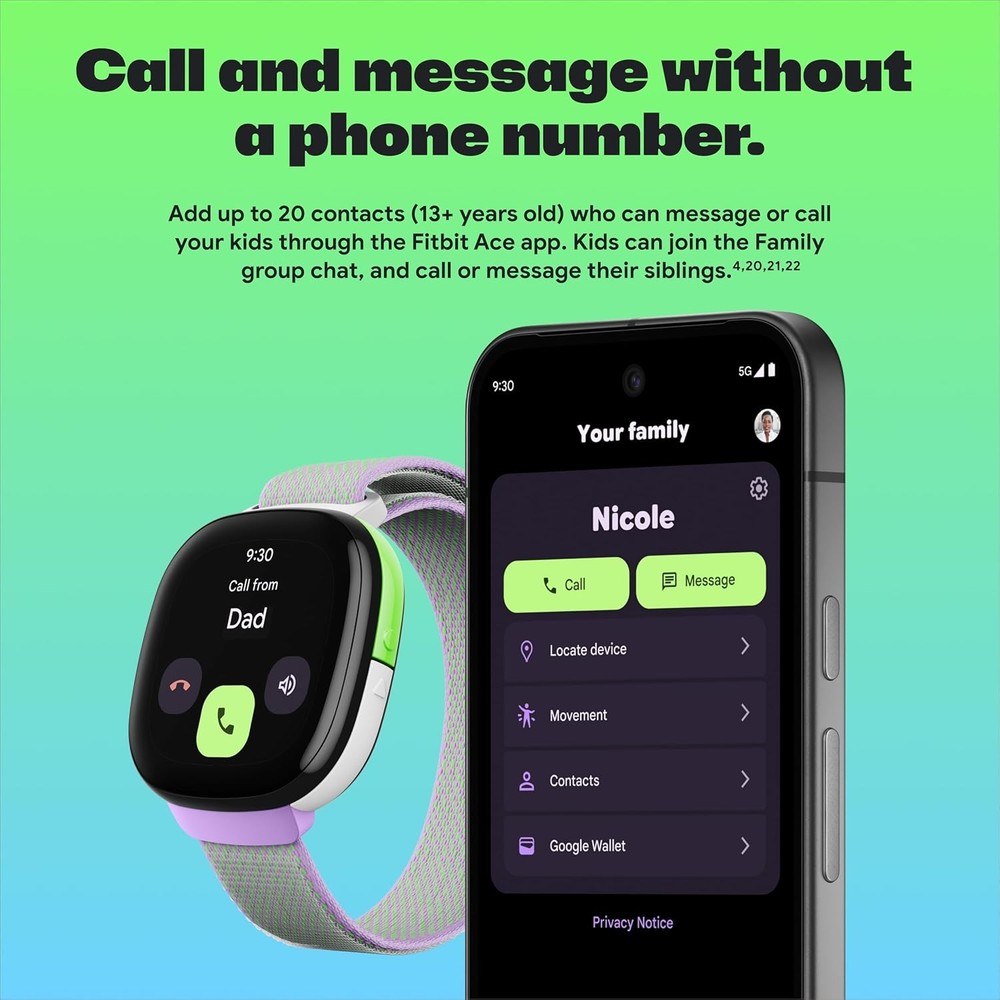 Fitbit Google Ace LTE Kids Smartwatch - Call, Message, GPS, Activity-Based Games
