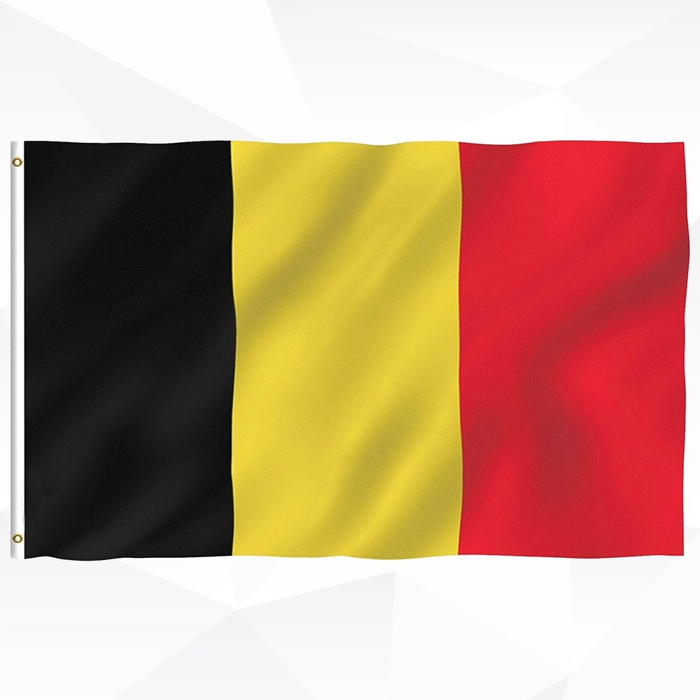 Belgium Flag 5x3 FT Large Polyester