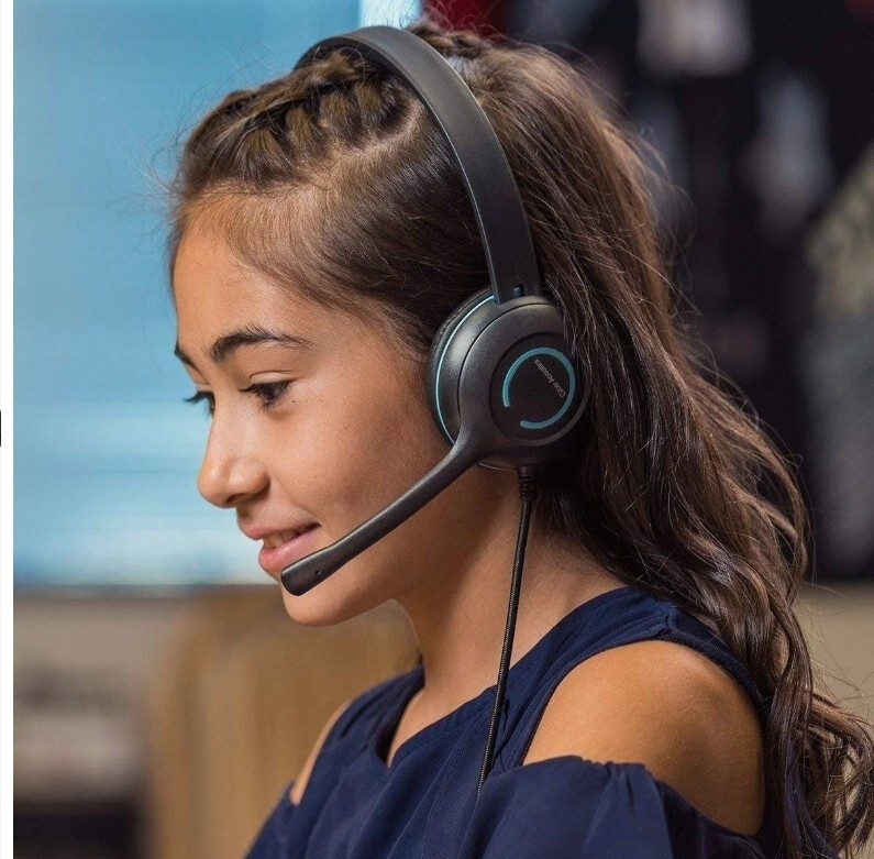 Cyber Acoustics TuffCord Headset with Inline Volume Control & Braided Cable Mic