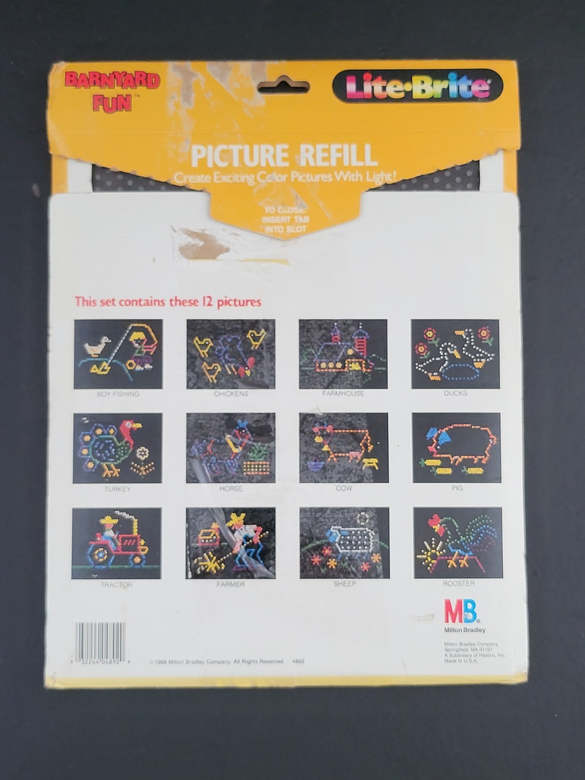 Vintage 1988 LITE BRITE Barnyard Fun COMPLETE Refill Pack Animals Classic