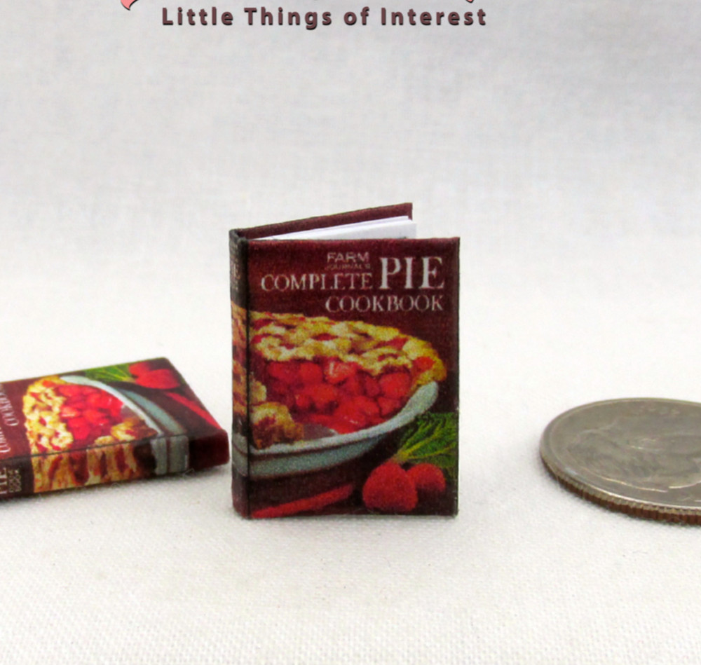COMPLETE PIE COOKBOOK 1:12 Scale Miniature Readable Illustrated Book