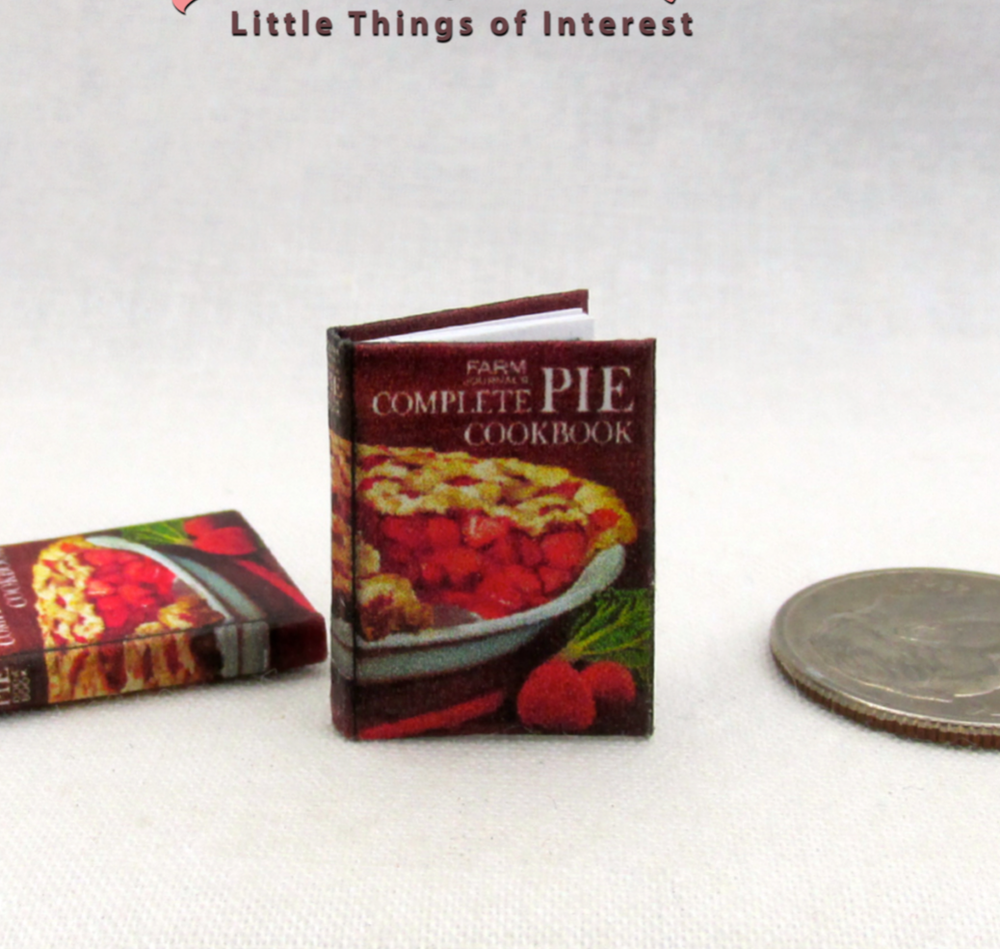 COMPLETE PIE COOKBOOK 1:12 Scale Miniature Readable Illustrated Book