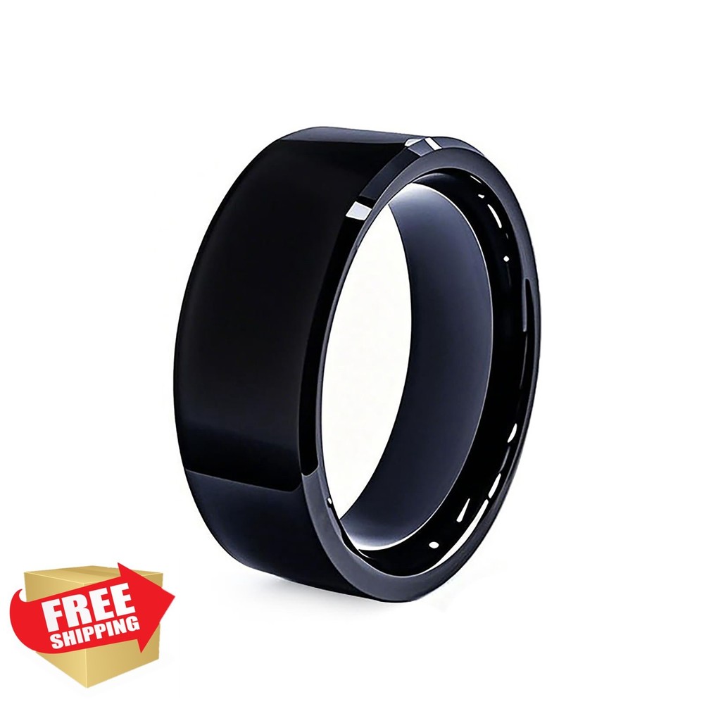 RFID Rewritable Ring Black US Size 12 Dual Frequency Smart