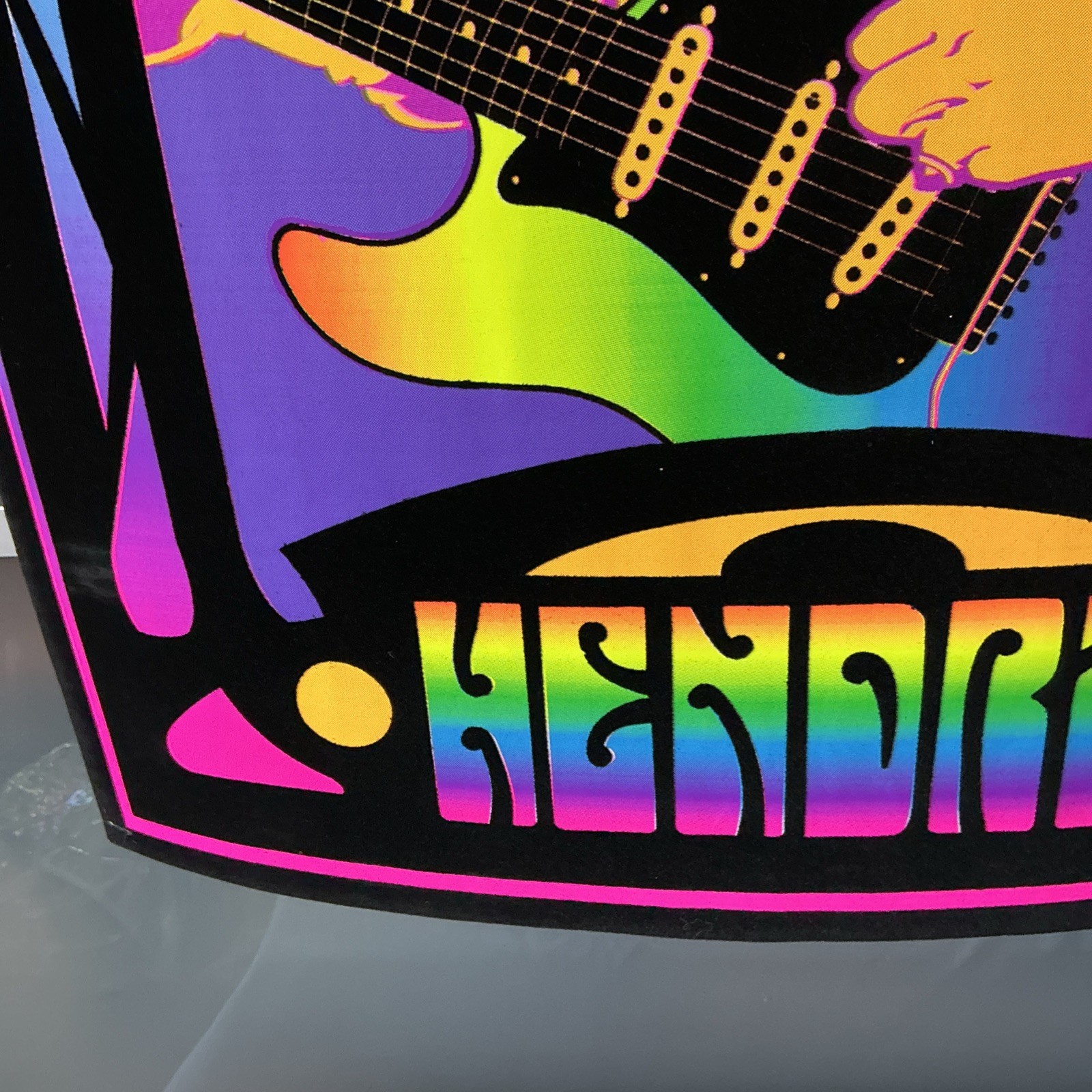 Vintage Hendrix Black Light Flocked Poster 21.5”x33”