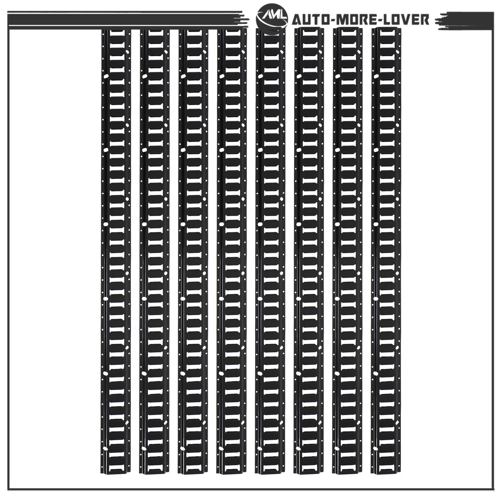 6 Feet Long E Track Tie-Down Rails BLK Finish 8 Pack For Cargo Management System