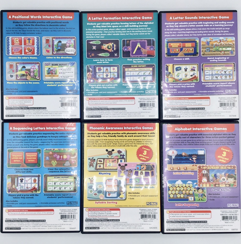 LN✴️19-Lakeshore Educational Interactive Learning PreK-K 1 Language PC/MAC Games