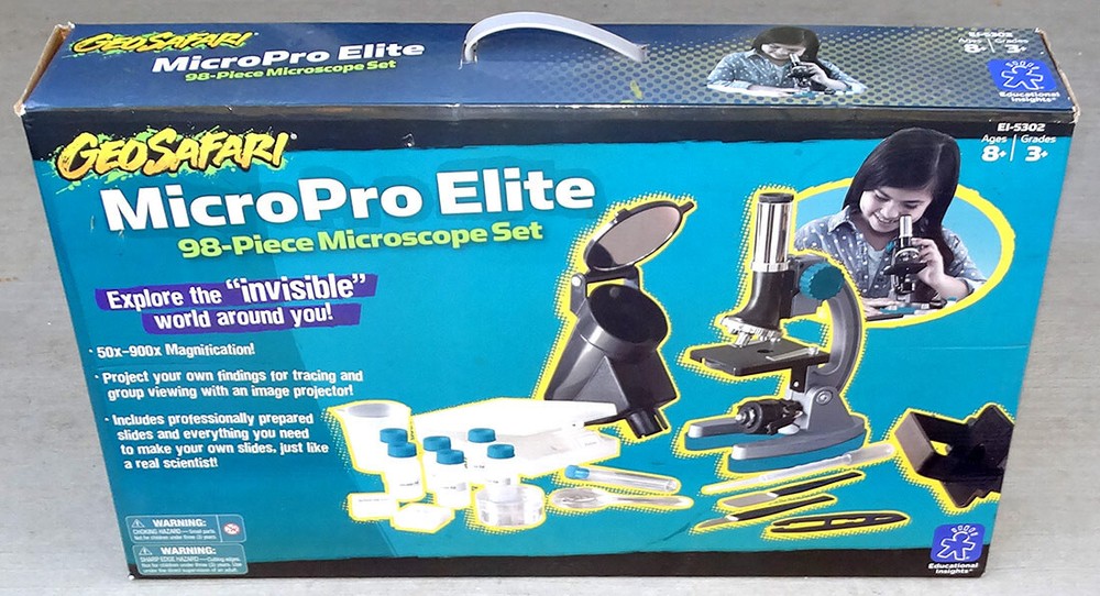 GeoSafari Microscope MicroPro Elite 98 Pc Microscope Set w/ Image Projector NEW
