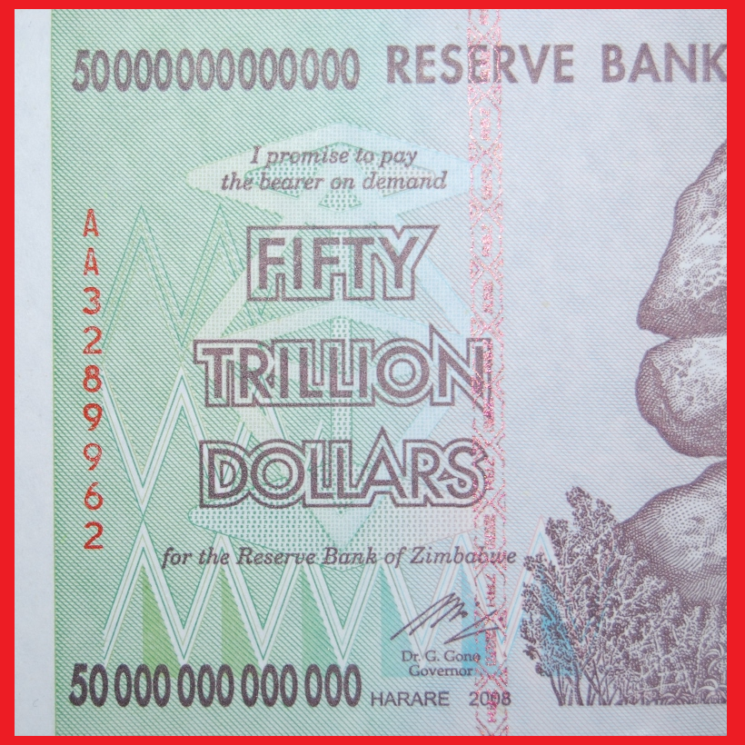 ZIMBABWE 50 TRILLION UNCIRCULATED 2008 AA SERIES | SEQUENTIAL | 100% AUTHENTIC!