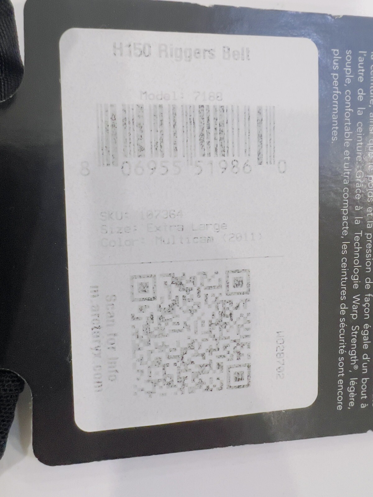 Arc'teryx - H150 Riggers Belt Multicam XL Rangers JSOC CAG ODA NSW AFSOC