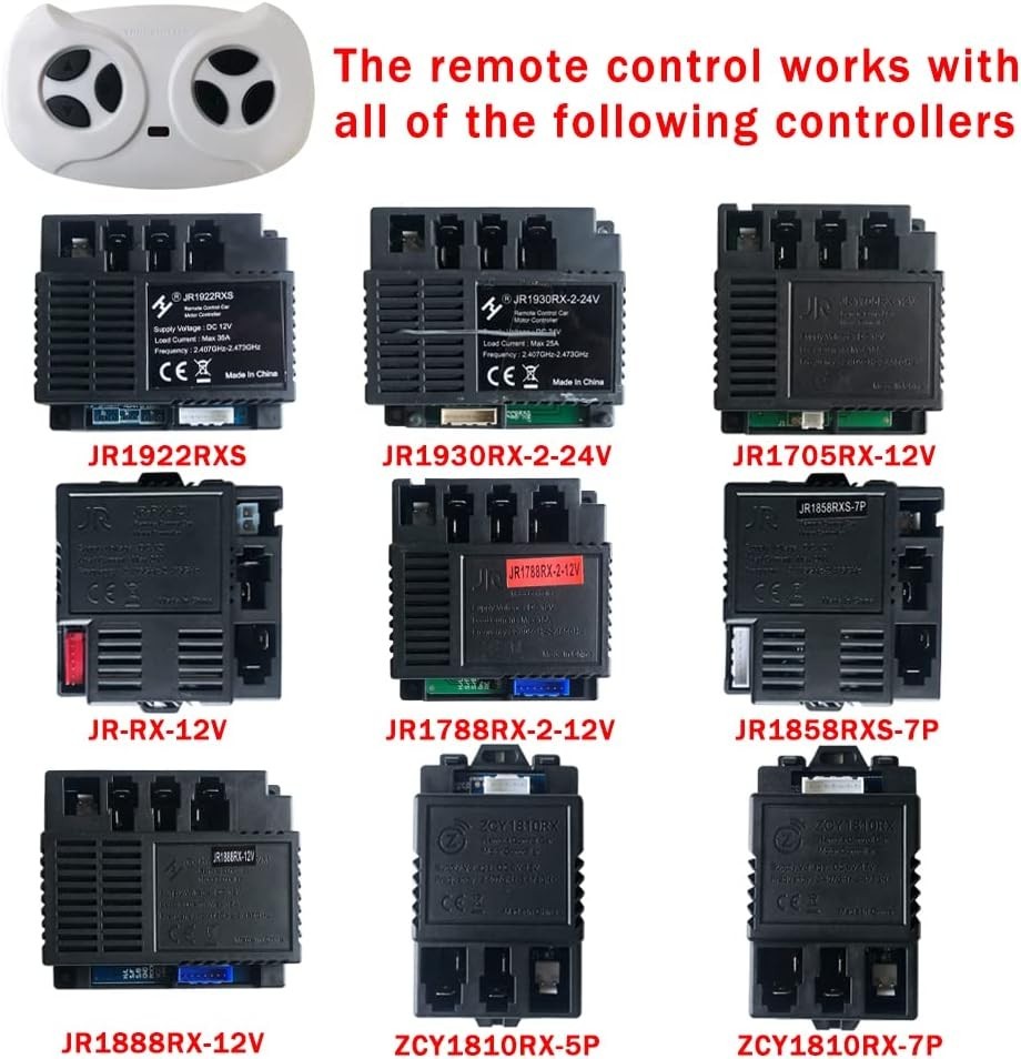 JR1602FCC 2.4Ghz Bluetooth Remote Control for Power Wheels,Remote Transmitter...