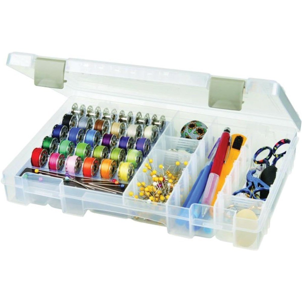 Plastic Sewing Organizer Storage Case Clear Bobbin Thread Supply Box
