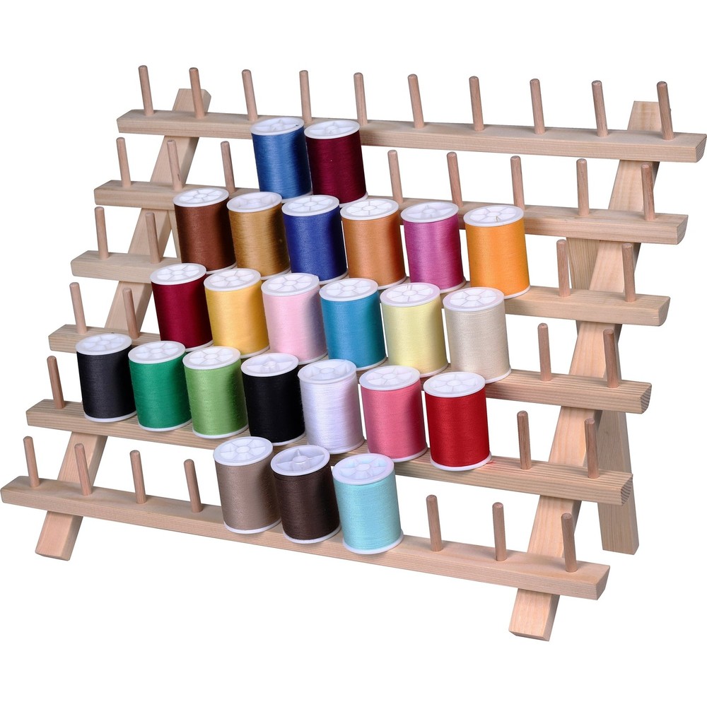 New Hello Hobby Wood Thread Spool Rack, Holds 60 Spools