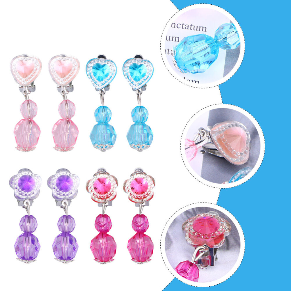 8 Pairs toddler christmas earrings Girls Dress Up Earring Girls Pretend Play