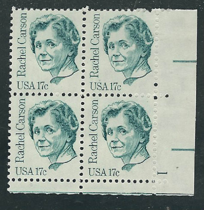 Scott #1857....17 Cent...Rachel Carson...2 Plate Blocks