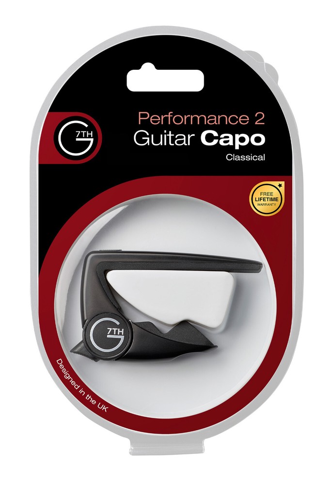 The G7th Performance 2 Capo for Classical Guitars, Black, G7P2CLBK