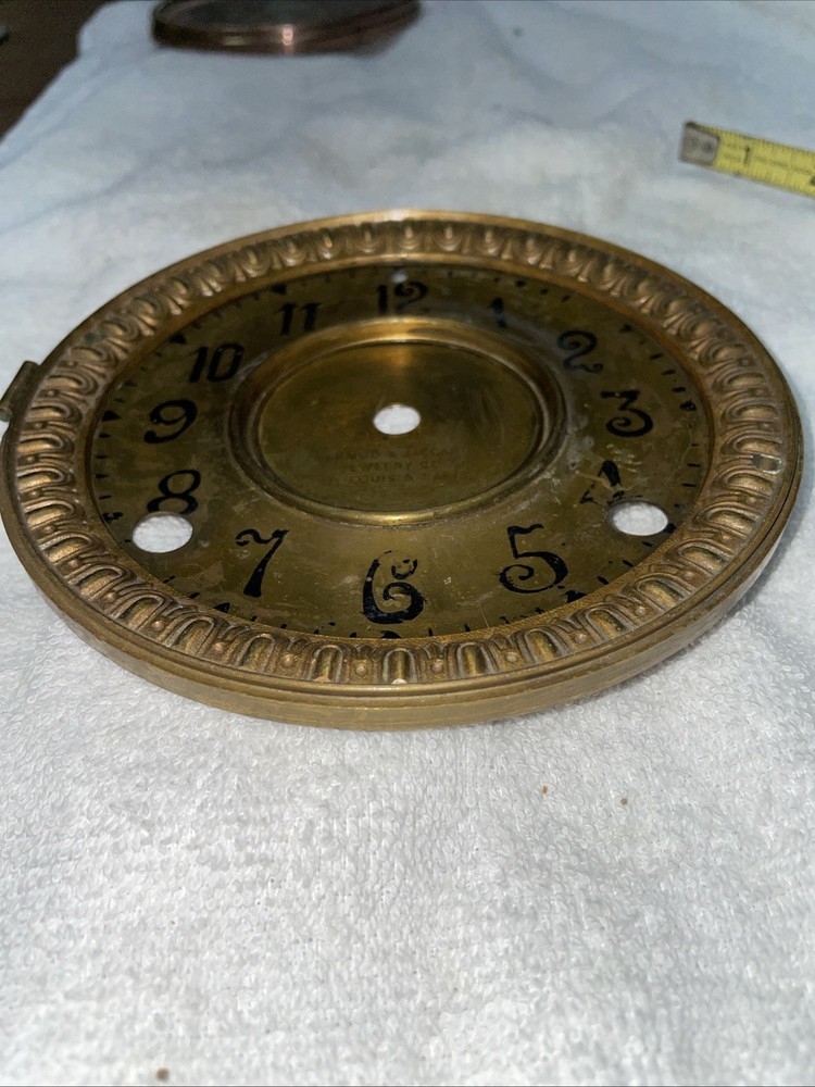 ANSONIA Clock Large DIAL /Heavy brass Ring It’s 5 3/4 Dia. missing front door