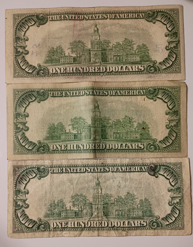 $100 Dollar Bill- Old Design- 1950 Year
