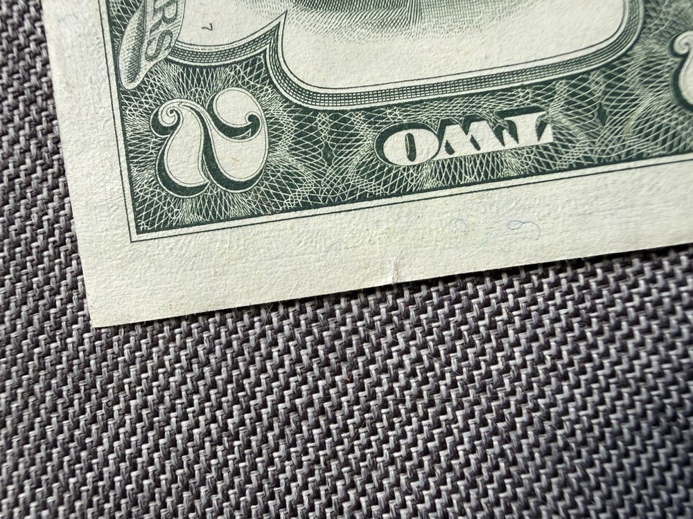 1976 $2 Bicentennial Bill - High Serial Number (99927799), Multiple Errors