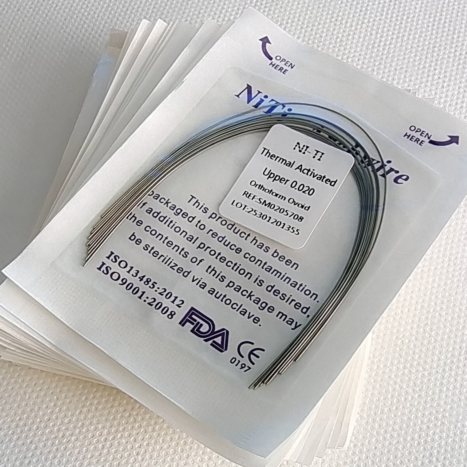 Dental Ortodoncia Térmica Activada Niti Arco Redondo de Alambre 10 Tamaños Super