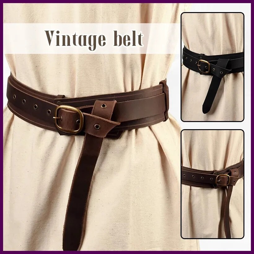 Buckle Waist Leather SCA LARP Belt Viking Renaissance Cosplay Medieval Costume
