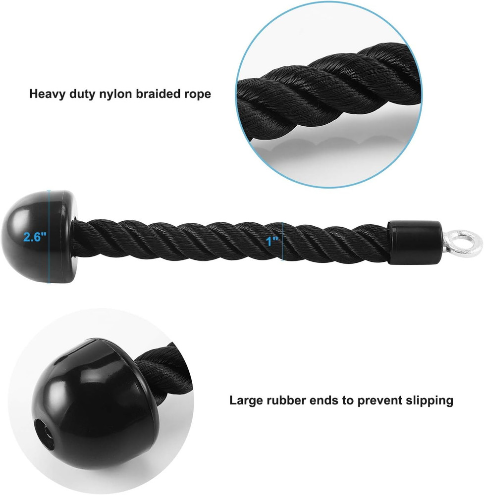 Pull down Rope Single Grip Tricep Bicep Exercise Attachment for Cable Machines G