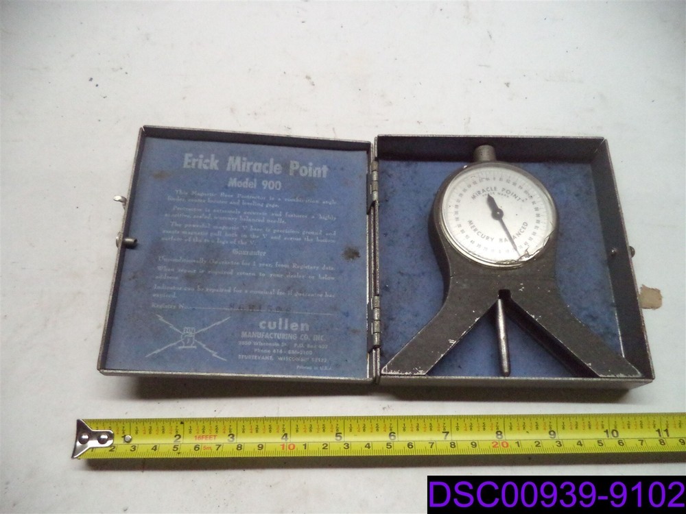 ERICK MIRACLE POINT MODEL 900 PROTRACTOR IN CASE