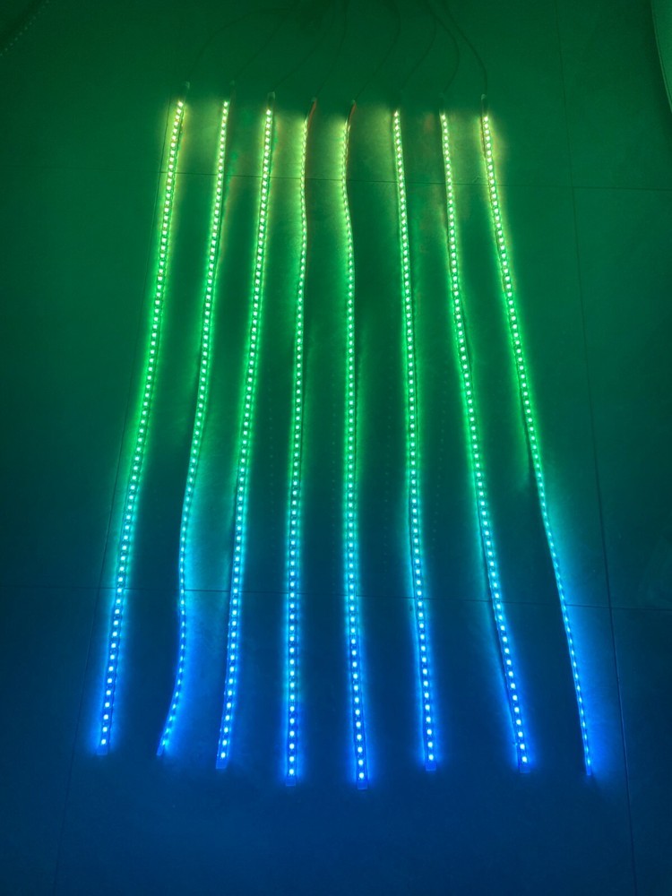 8PCS 4FT SET Single Row LED Chasing Flow IP68 LED Strips Lights Bluetooth+Remote