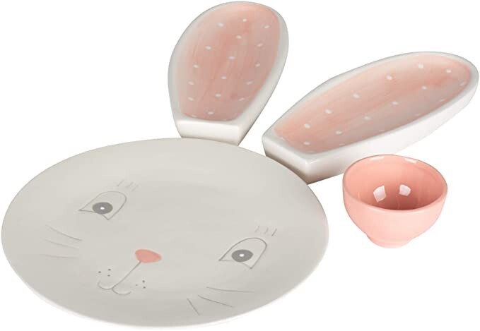 Transpac - Easter - Bunny Face Serving Set, 4-pieces - A4270