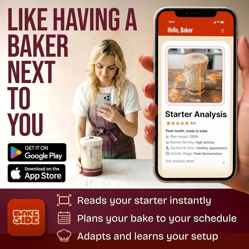Sourdough Tools Bundle: Banneton Basket & Starter Jar