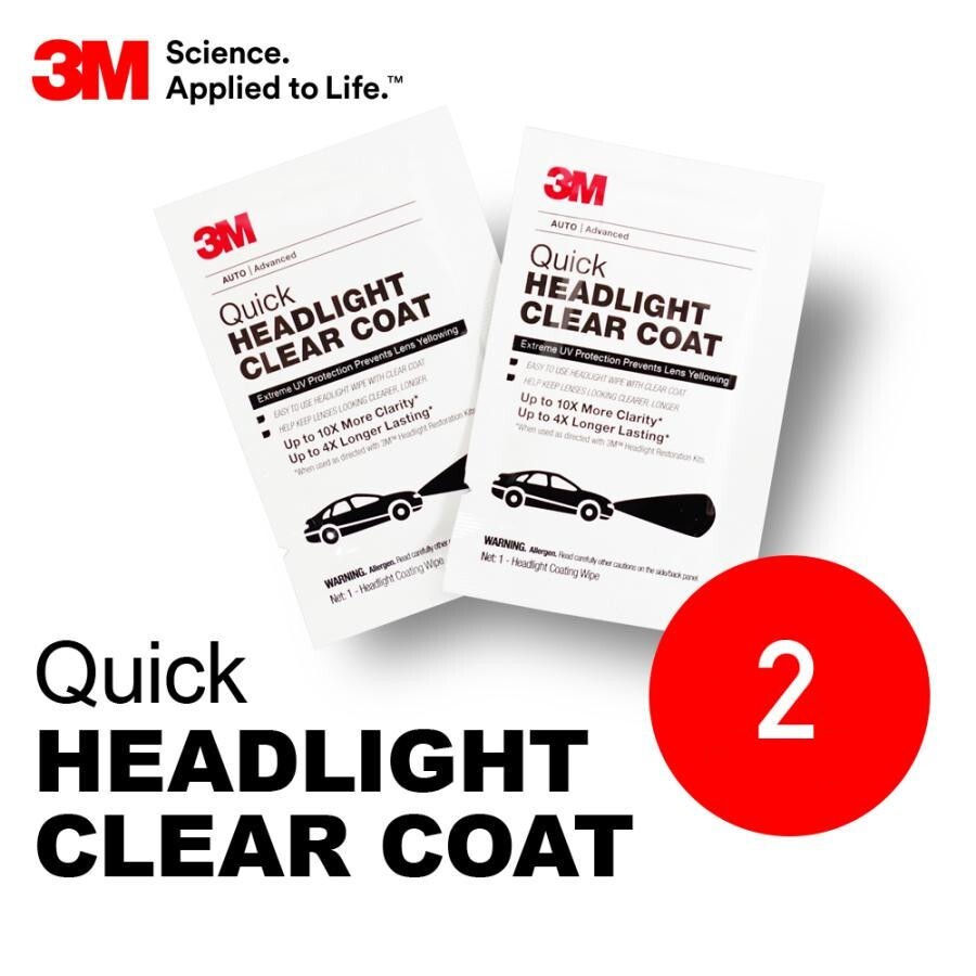 3M Quick Headlight Clear Coat Wipes 2x Pack