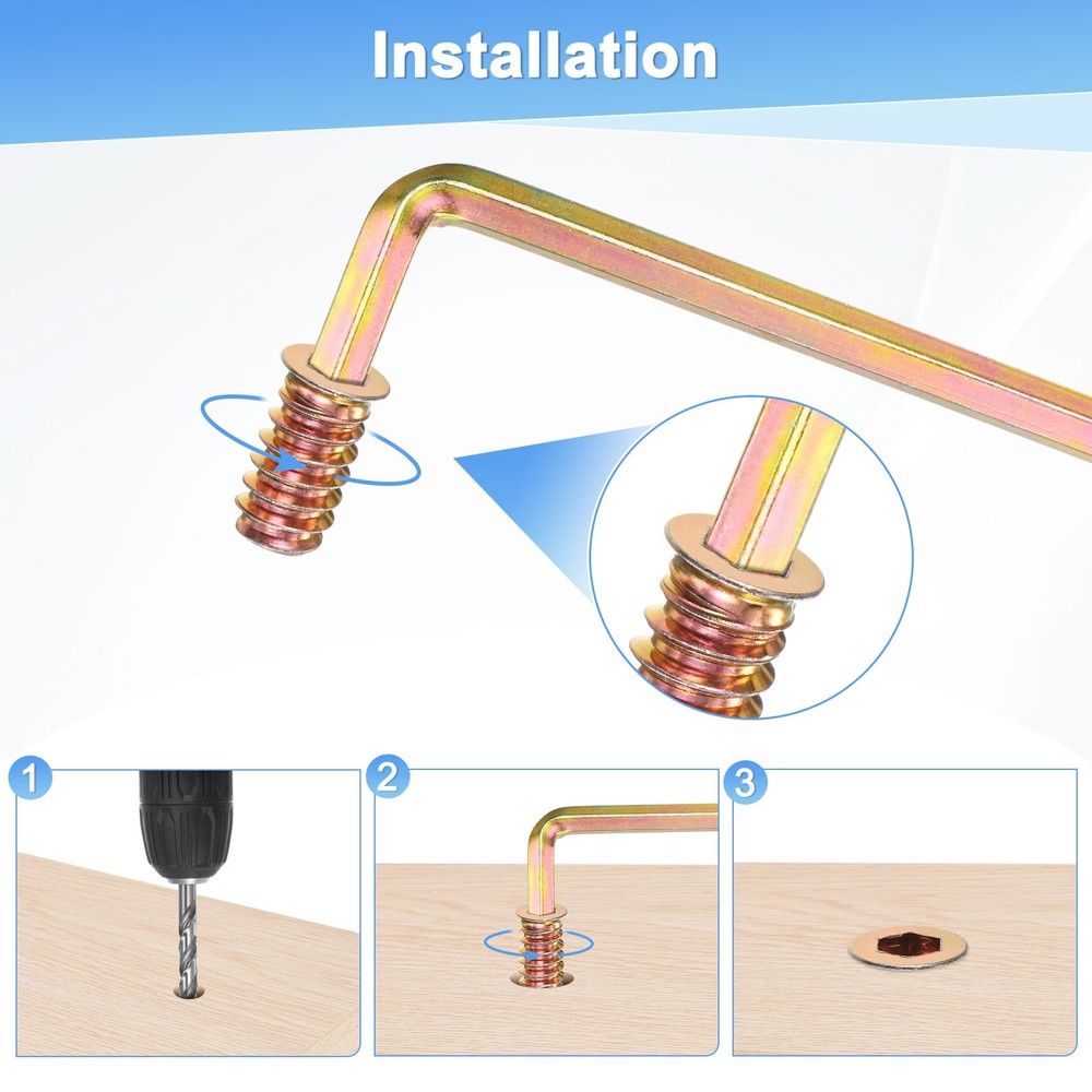 20-Pack Threaded Inserts for Wood, M4x12mm Threaded Insert Nuts [Gold Tone]