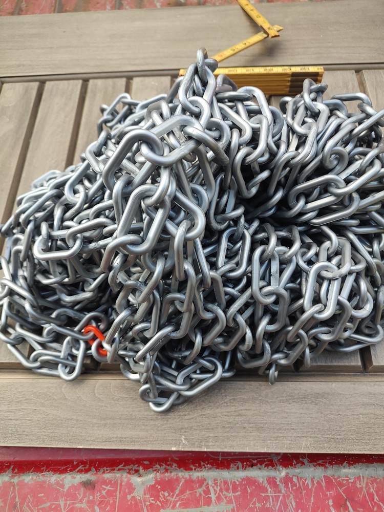 10 Ft. Silver Plastic 2 Inch Outer Most Diameter Chain Link Safety Barrier Chain