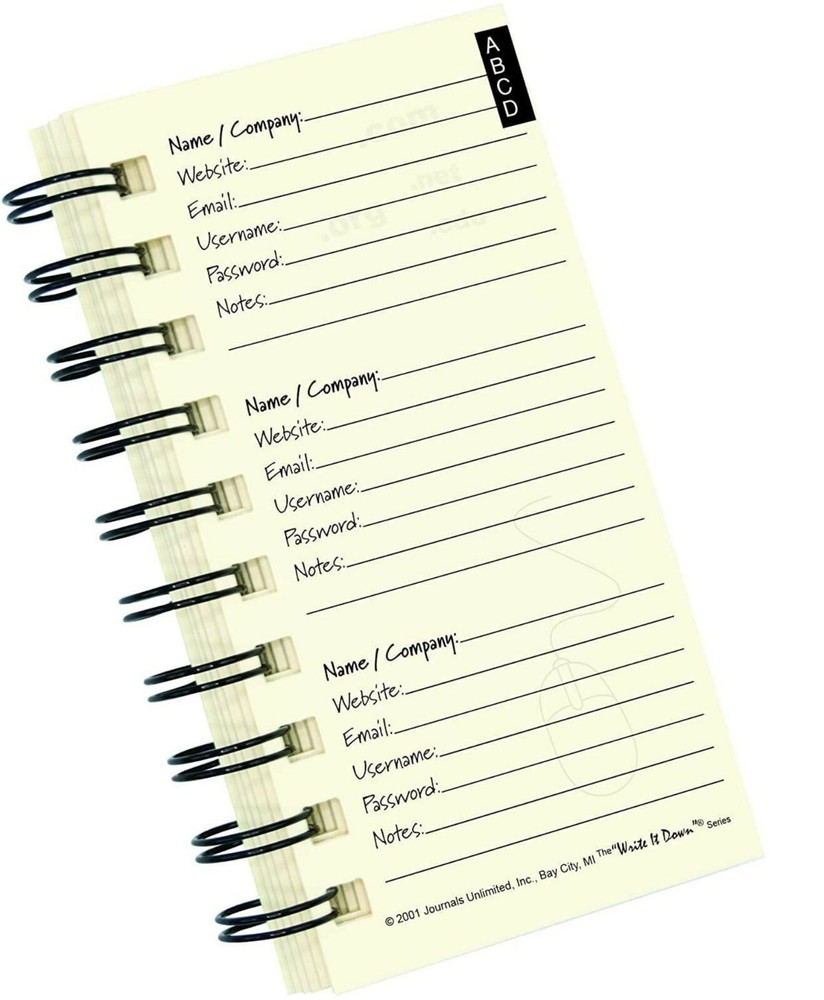 Internet Password Mini Pocket Book Username Email Address Journal Organizer