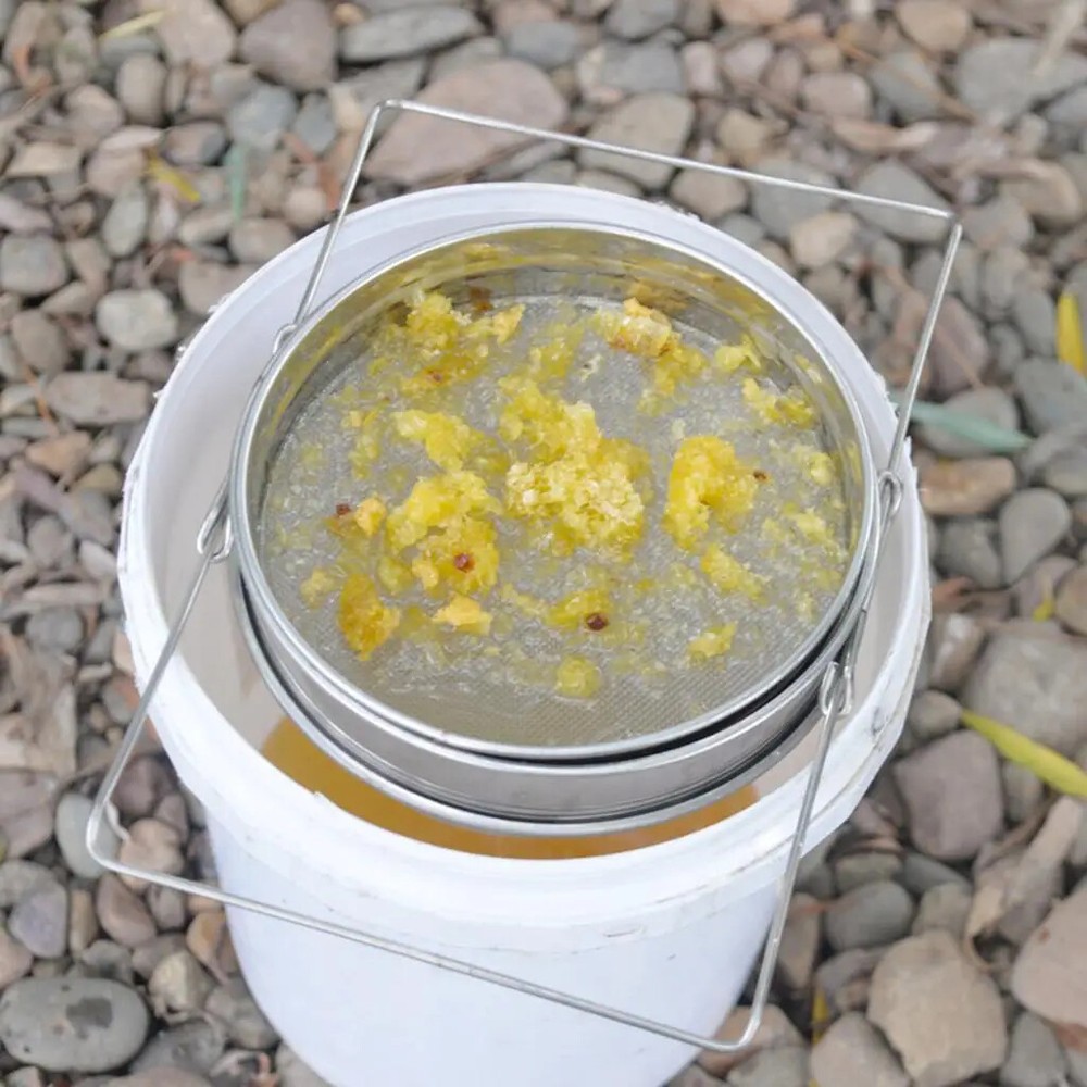 Stainless Steel Double Sieve Strainer Mesh Beekeeping Tool