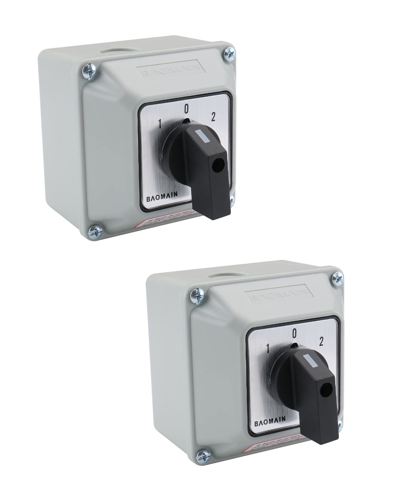 2 Pack, Baomain Rotary Switch, SZW26-20/D202.2D, 660V, 20A, 3 Position, 2 Phase