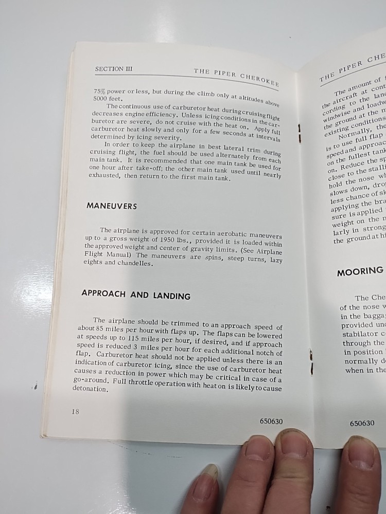 Piper Cherokee 140 Owner's Handbook