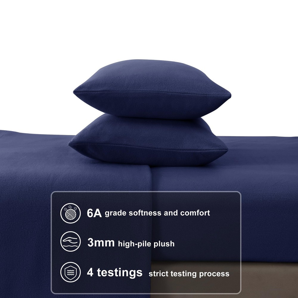 Fleece Sheets Queen Size, Flannel Like Soft, Velvet Polar Microfleece Sheets ...