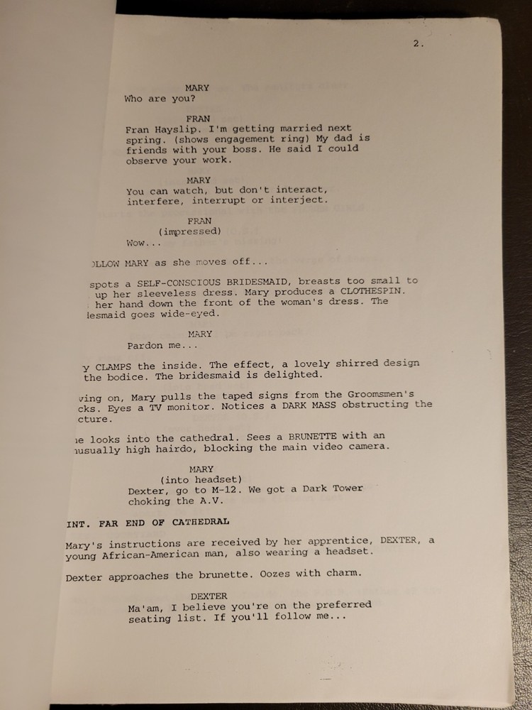 Vintage 1996 THE WEDDING PLANNER Script - Early Development Screenplay Draft