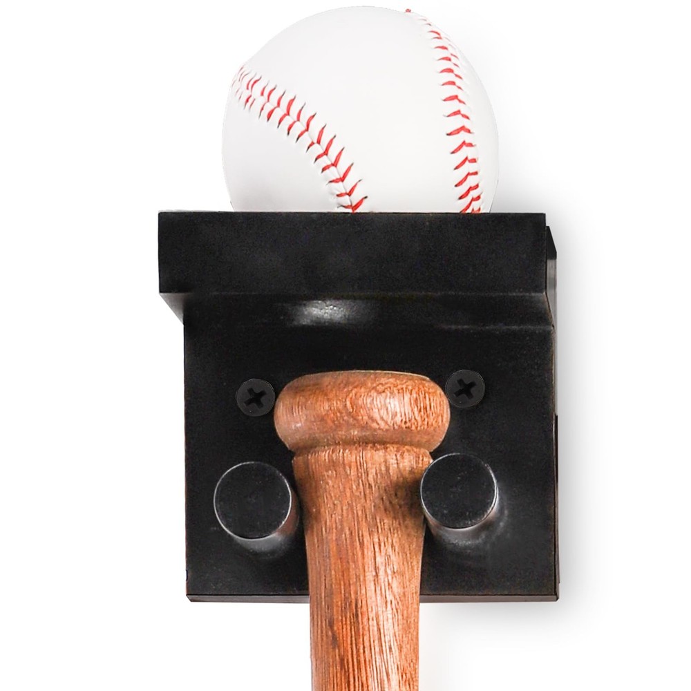 Tebery 2 Pack Baseball Bat Rack, Baseball Bat Holder for Wall, Baseball Softb...