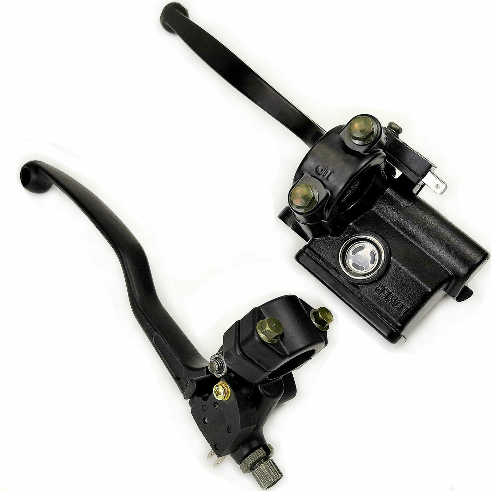 22mm Universal Motorcycle 7/8" Handlebar Brake Clutch Lever Master Cylinder Set