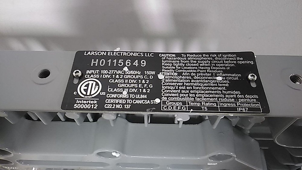 Larson Electronics LLC EPLC2-HB-150LED-RT Explosion Proof Lighting Fixture