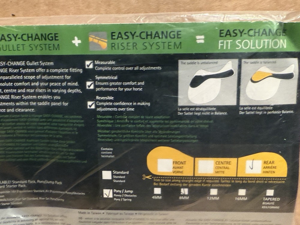Wintec Bates Easy Change Riser System. Pair - Pony Or Jump Riser. Rear 8 mm.