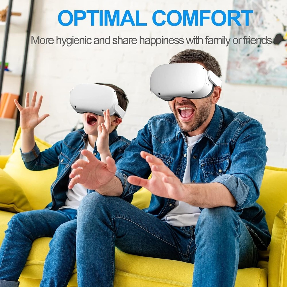 Facial Interface & Face Cover Pad for Oculus Quest 2, Sweat-Proof PU Foam Cus...