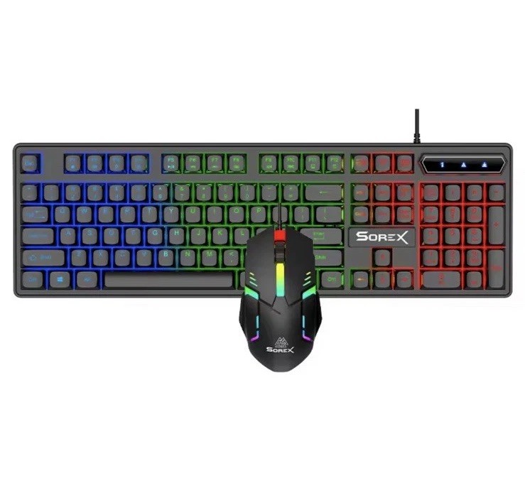 Computer Desktop Gaming Keyboard and Mouse Mechanical Feel Led Light Backlit