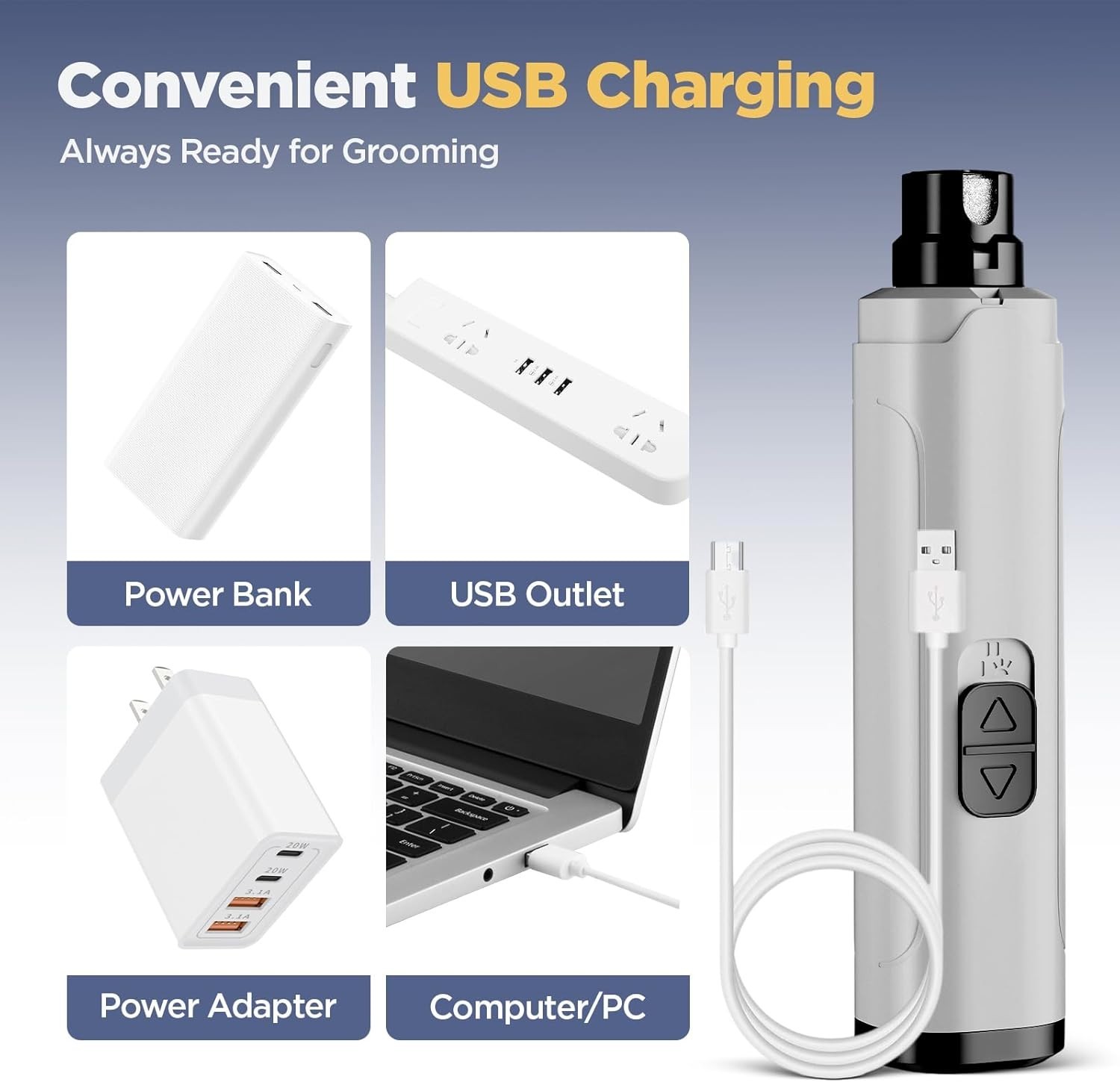 Upgraded Silent Groom Pro Nail Grinder Heusom Silent Grind Pro for Dogs Nail NEW