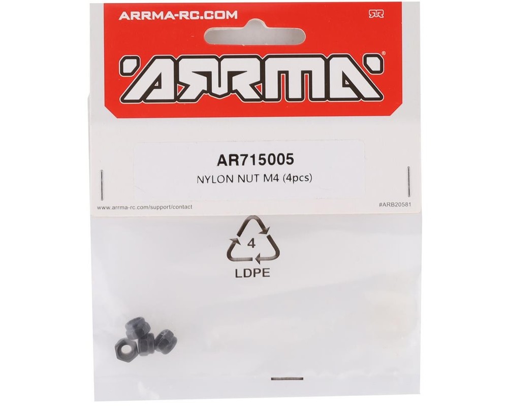 Arrma M4 Nylon Nut Set (4) [ARA715005]