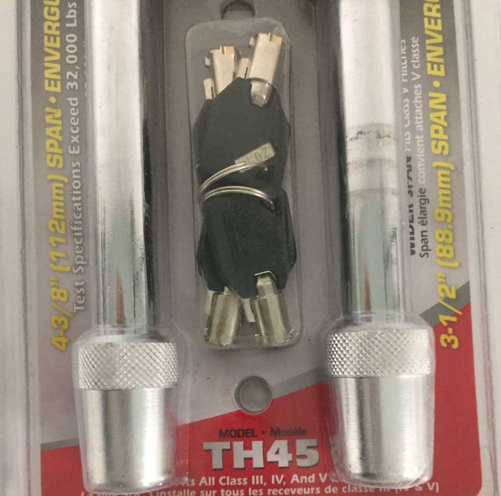 Trimax TH45 Razor Adjustable Hitch Keyed Alike Lock Pin Set, Model TH45