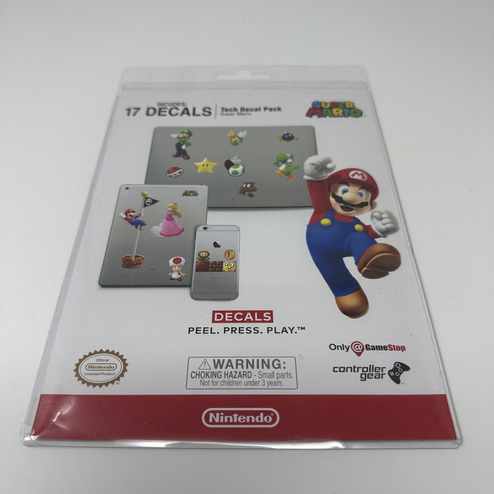 Controller Gear Super Mario Tech Decals Pack 17 Count GameStop Nintendo